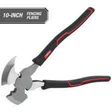 Hyper Tough 10-inch Demolition and Fencing Pliers with Soft Grip Handles 