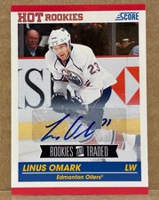 2010-11 Linus Omark Score Rookies and Traded Hot Rookie Autograph Card #607