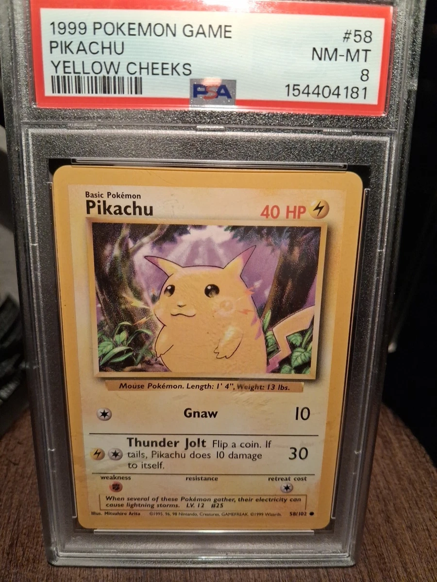 Pokémon TCG Base Set Pikachu Grade 8 Individual Collectible Card