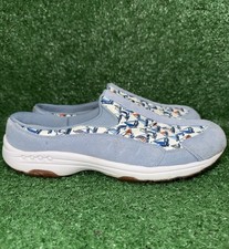 Easy Spirit Shoes Women Size 9.5 Traveltime Blue Casual Slip On Mule Clogs Suede