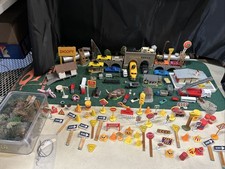 Huge Lot N Scale HO Scale Signs Lamps Random Pieces Model Train Layout