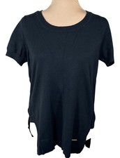 Michael Michael Kors Knit T-Shirt Sweater Size M Medium Black Short Sleeve
