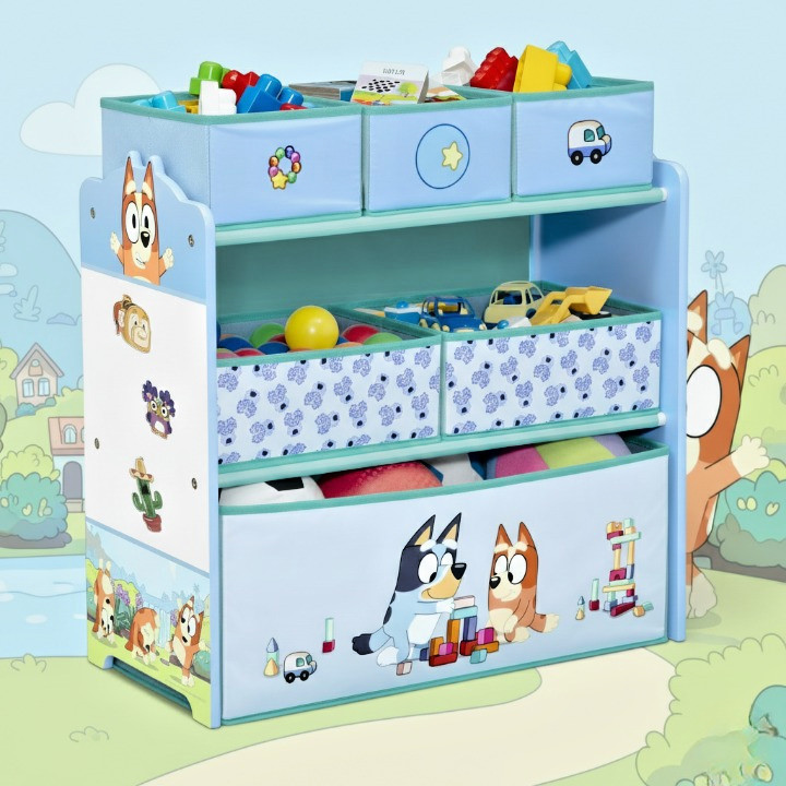 👶Bluey Design & Store 6 Bin Toy Storage Organizer by Delta Children Kids Toy 👶