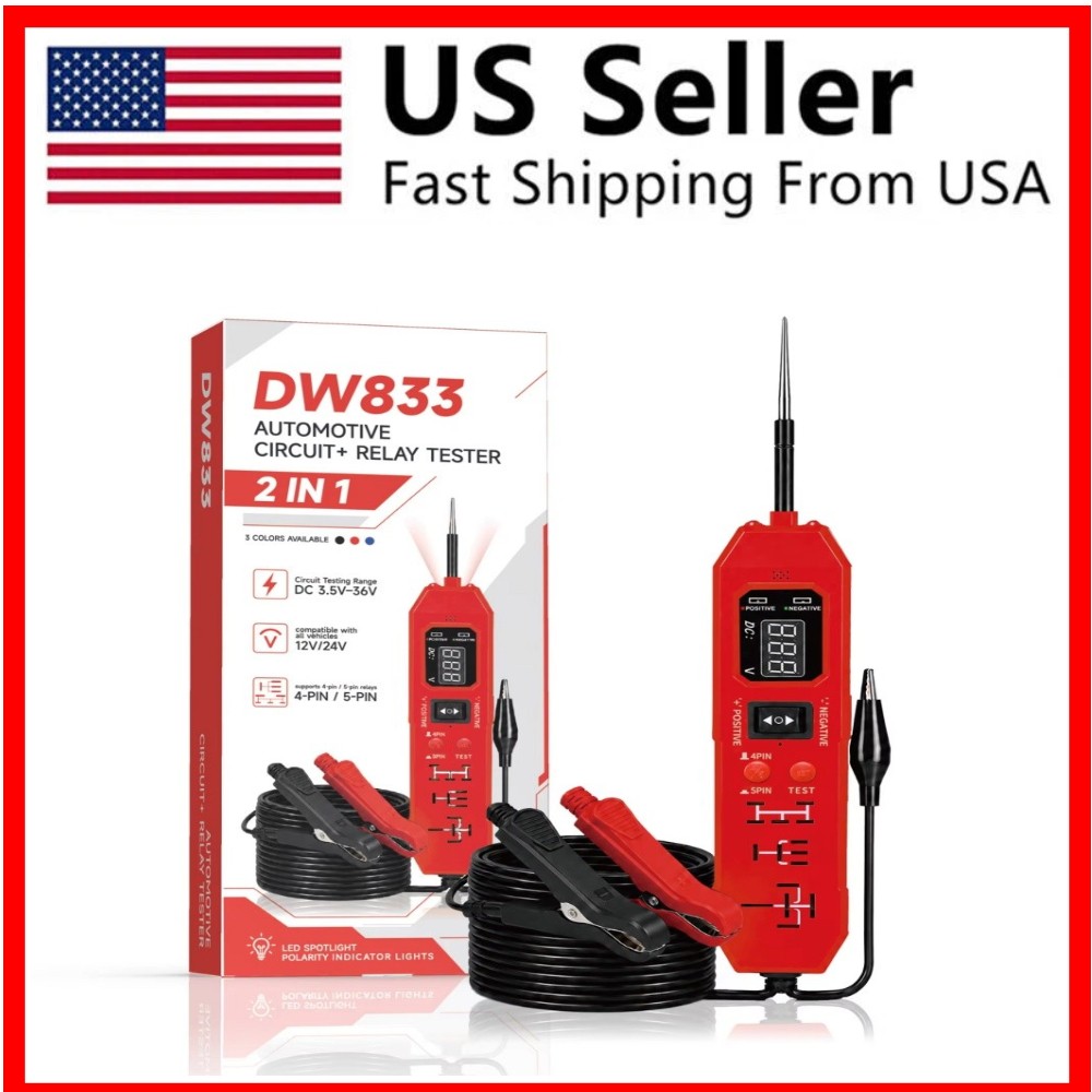 2-in-1 Automotive Relay Tester 12V/24V Car Circuit Diagnostic Test Probe Tool
