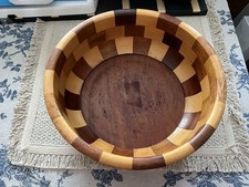 Beautiful vintage mid century wooden fruit bowl