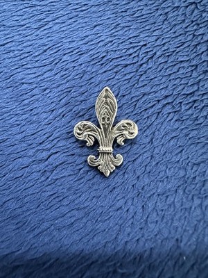 Sterling Silver 925 Fleur De Lis Necklace Pendant Charm, 1in