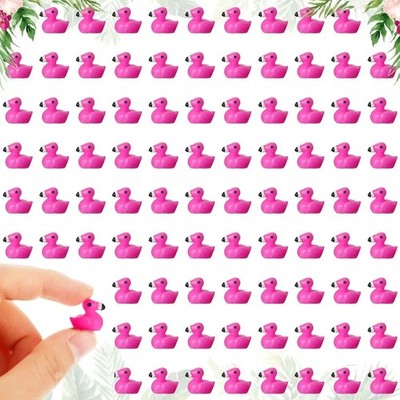 25 Stück Resin Mini Pink Flamingo Set Kreuzfahrt Enten Duckies
