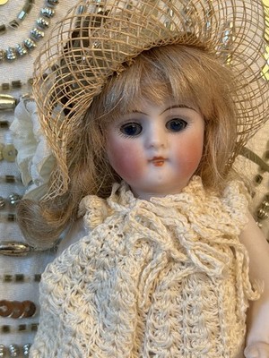 Antique 5.5  Kestner 130 Bisque Doll Blue Sleep Eyes Original Wig Germany