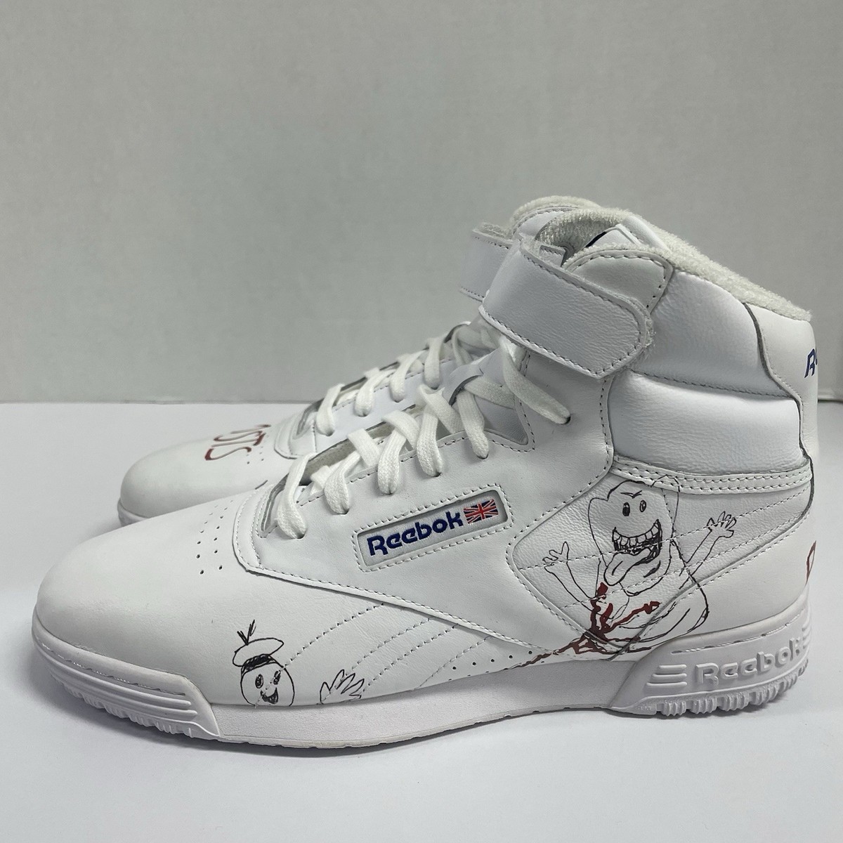 Reebok Ex-O-Fit Clean High SZ 8.5 White Bait Stranger Things  display picture 3