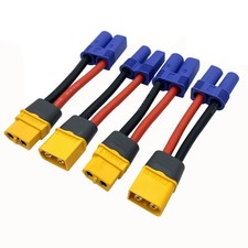 2 Pairs XT60 XT-60 XT60H Male Female Plug Connector to EC5 Male Female Plug C...