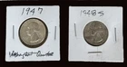 LOT OF 2 WASHINGTON 90% SILVER QUARTERS  [1947 - 1948-S]