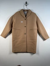 Everlane Womens Button Up The Cocoon Wool Blend Pea Coat Beige Sz 00 21x34