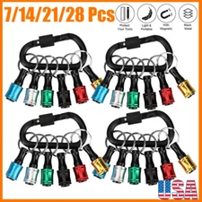 1/4" Hex ShankQuick Release Keychain Screwdriver Drill Bit Holder Bits Set LOT