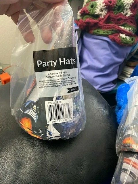 Paquete de 8 sombreros tamaño niño explosión espacial sistema solar nave espacial fiesta decoración ¡Nuevo!! Foto 2 de 2