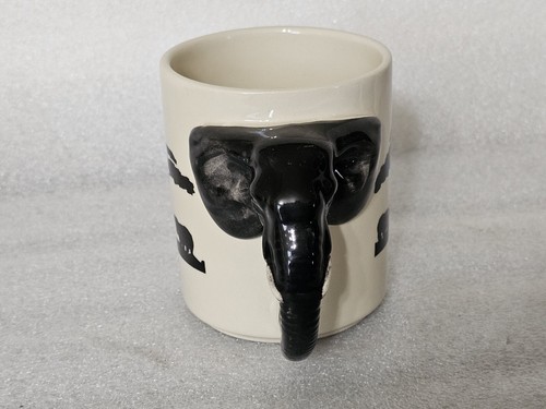 Tazas de café Elephant, negro/blanco B.K. Inc. Vintage Crazing, EE. UU. 12 oz. - Imagen 18 de 19
