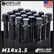 10 Volkswagen Lug Bolt 14x1.5 Black 50mm Fit Bora/CrossFox/Vento W 20-24 Spacer