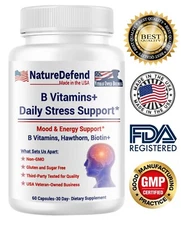 Stress Relief Complex – B Vitamins + St. John’s Wort – USA Made – Veteran-Owned