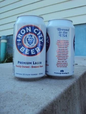 PITTSBURGH BREWING CO. IRON CITY BEER  RED/WHITE/BLUE  Premium Lager 12oz can
