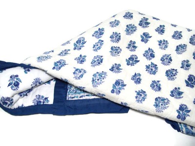 Pottery Barn Blue Tara Block Print Voile Standard Pillow Cover