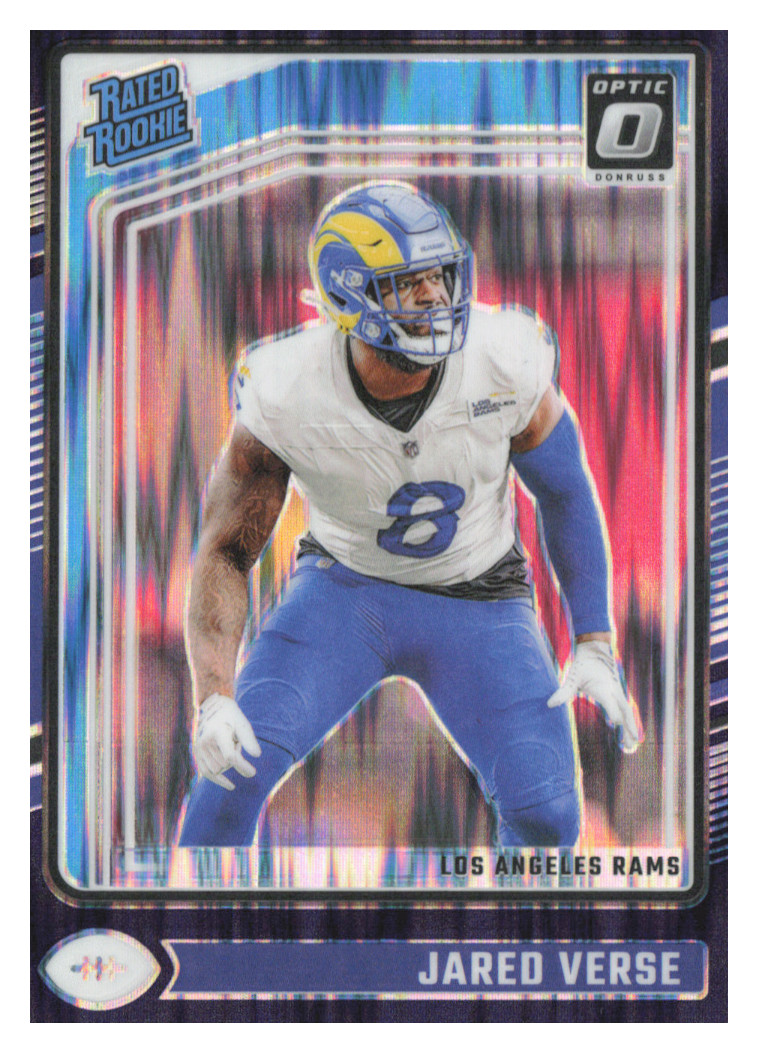 2024 Donruss Optic #242 Jared Verse Purple Shock, RAMS