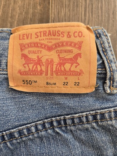 Levis 550 Youth Boys Size 8 Slim 22 x 22 Relaxed Fit Blue Denim Jeans EUC - Picture 8 of 9