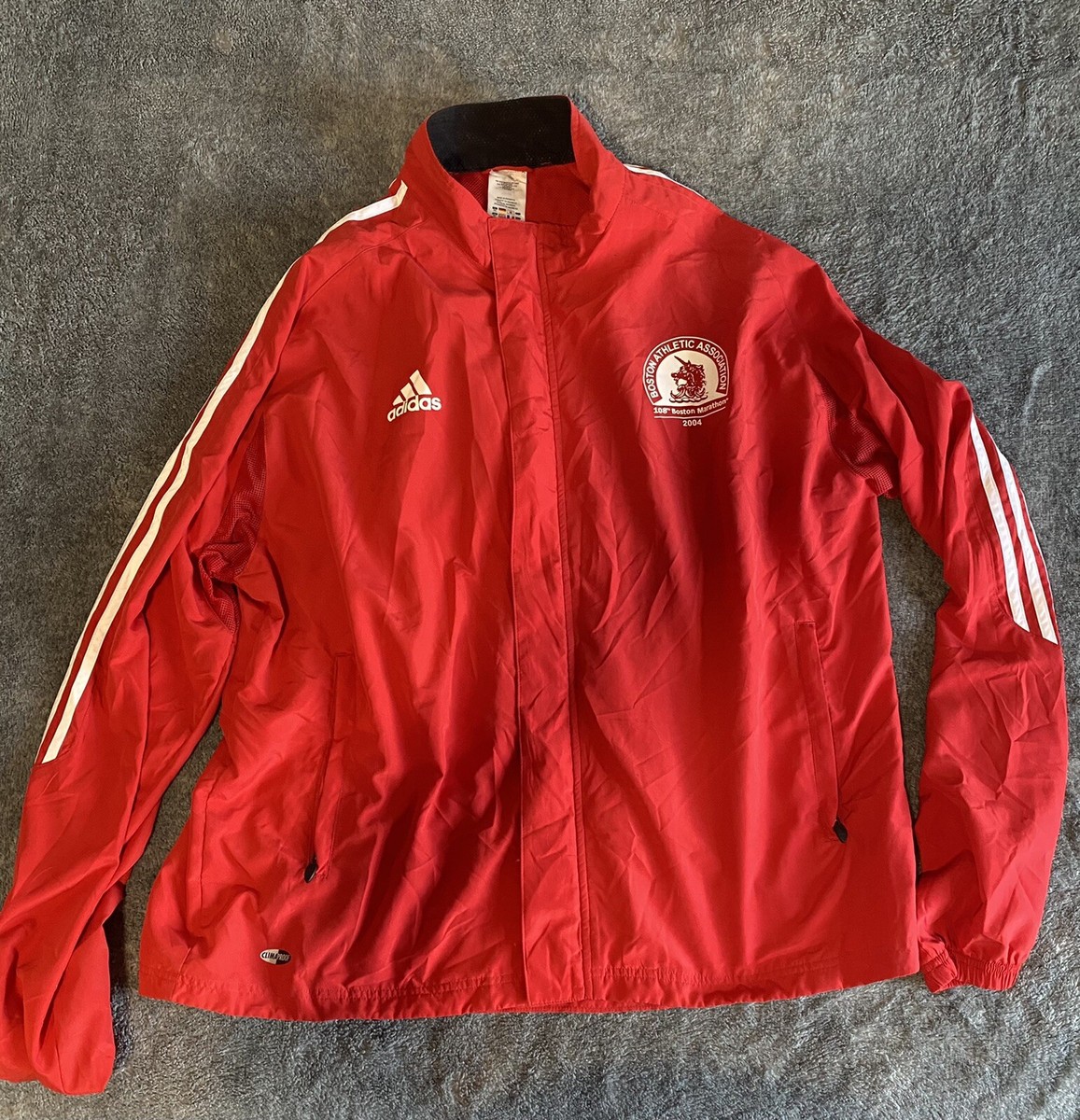 adidas 2004 BOSTON MARATHON ウィンドブレーカー L Vintage 2004 Boston Marathon Adidas Windbreaker Jacket Size