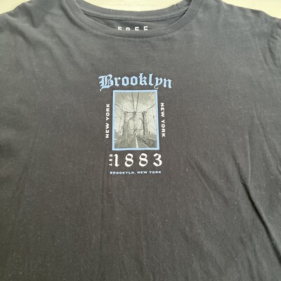 Brooklyn New York Black T Shirt EST 1883 Free State, Mens Size
