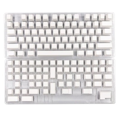 PBT Retro White Keycaps 137Keys DyeSublimation Minimalist White Blank Keycap