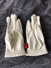 White Competition Riding Gloves Synthetic Size M 7in