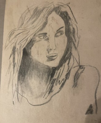 Original Charcoal Drawing  Portrait  18 x24'' Ready To Frame. I Pay Shipping!