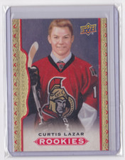 14-15 UD MASTERPIECES ROOKIES RED FRAMED CLOTH SP /100 CURTIS LAZAR #175 CANUCKS