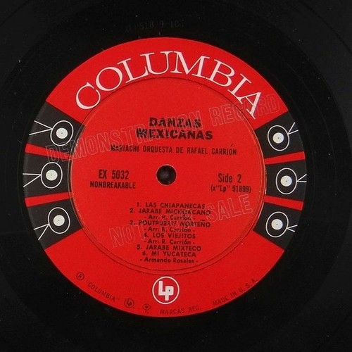 Orquestra Mariachi De Rafael Carrión – Danzas Mexicanas (Columbia – EX 5032) - Imagen 4 de 4