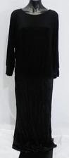 Michael Stars Women's Nadia Mixed Fabric Satin Dress CD4 Black Large NWT