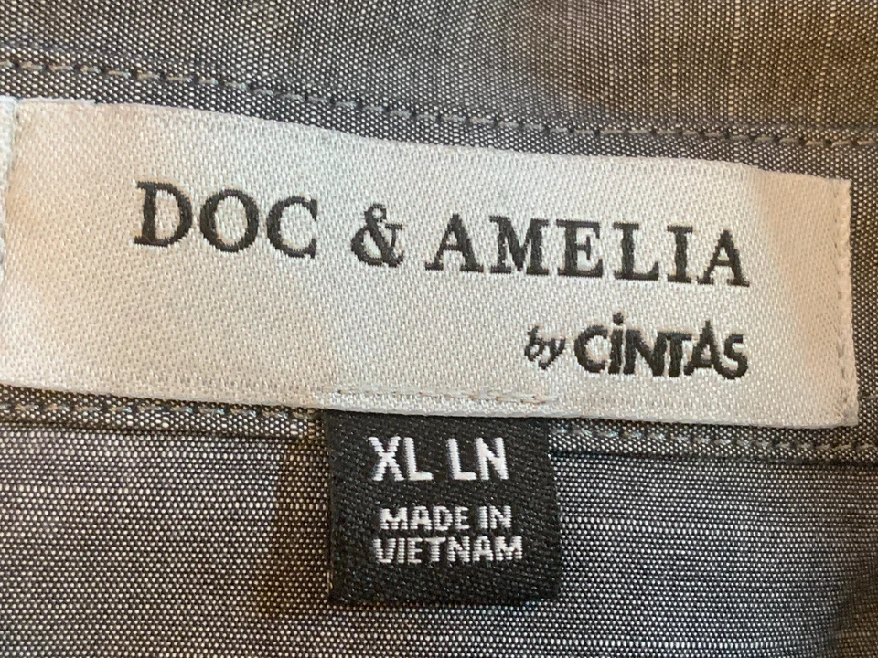 Camisa Cintas Para Hombres Botones AT&T XL Gris Cambray Mangas Largas Logo Nunca Usada Foto 3 de 4