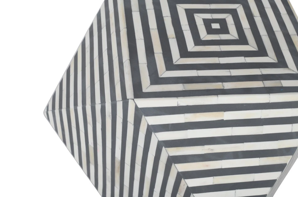 Geometric Bone Inlay Side / End Table  - Image 4 of 4