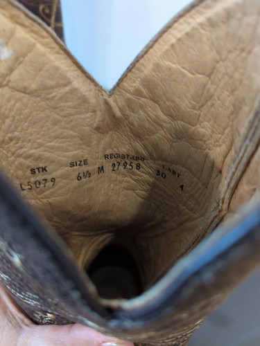 Women's Circle G Side Embroidery Boots Brown Size 6.5M K45 - Picture 8 of 9