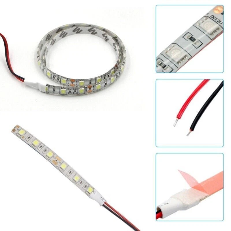 LED Streifen Wasserdicht mit Kabel 12V Selbstklebend Strip 5050 KFZ Beleuchtung - Bild 3 von 4