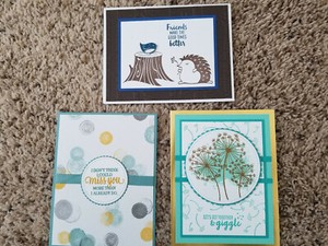 3 Stampin' Up! Handmade Cards, Dandelion Wishes, Hedgehugs, Enjoy Life