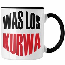 Trendation - Lustige Tasse Spruch "Was Los Kurwa" Polen Polnisches Geschenk