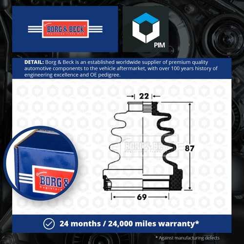 CV Joint Boot fits VAUXHALL MERIVA A 1.7D Front Inner 03 to 10 C.V. Driveshaft