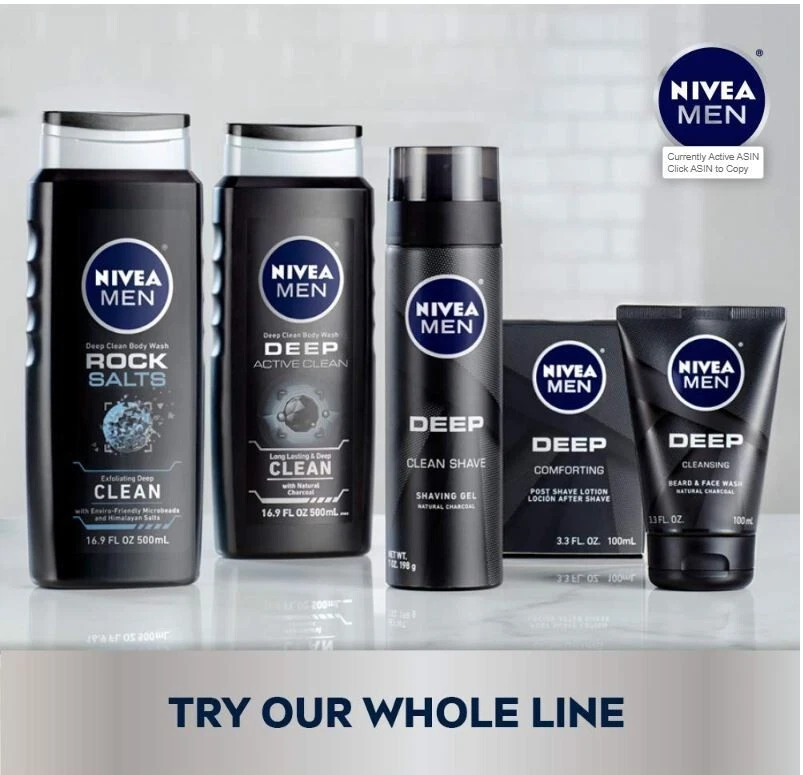 Nivea 男式深层清洁岩盐沐浴露,去角质岩盐,3 包 16.9 液量 — 第 4/4 张图片