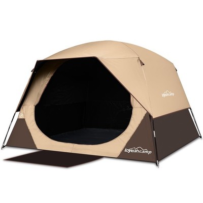 4 Person Blackout Camping Tent, Easy Setup Waterproof Family Dome Tent for Ca...