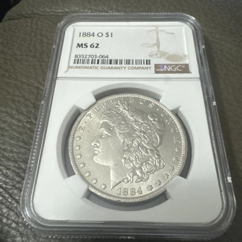 1884-O NGC MS62 MORGAN SILVER DOLLAR 