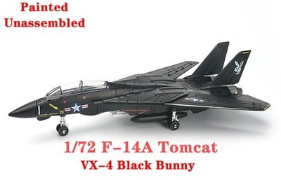 1/72 US F-14A Tomcat VX-4 Black Bunny F-14 Fighter Plastic Painted Unassembled