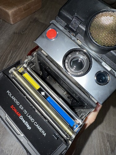 POLAROID SX-70 Land Camera Sonar Onestep Instant Film - Black Leather UNTESTED - Picture 7 of 7
