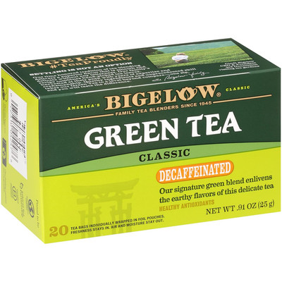 Classic Green Tea, Decaffeinated Tea, Decaf Green Tea, Count Box (Pack of 6), 12