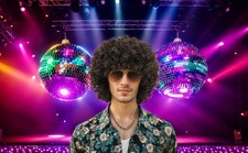 VGbeaty Men Women Short Wave Dark Brown Wig Afro Rocker Halloween Costume Wig