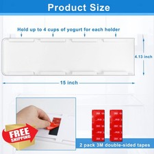 Semcide 2pk Yogurt Organizer Fridge Slider, Holds 4 Yogurts (3.75")