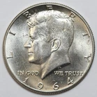 1964 50c Kennedy 90% Silver Half Dollar Uncirculated - RAW - Great Luster