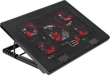Mars Gaming MNBC2, Base PC, 5 ventole, LED rosso, 2 x USB 2.0, 17,35''', Nero (m